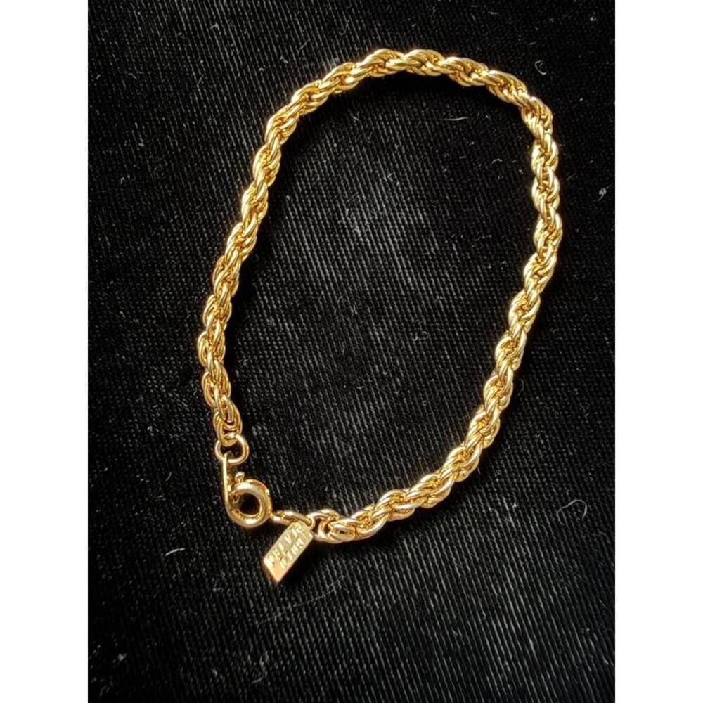 Gold Plated Rope Chain Bracelet, 7"